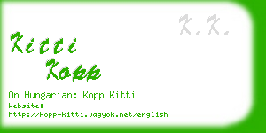 kitti kopp business card